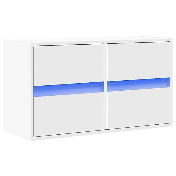 vidaXL TV-Wandschrank mit LED-Beleuchtung Weiß 80x31x45 cm 852285 günstig online kaufen