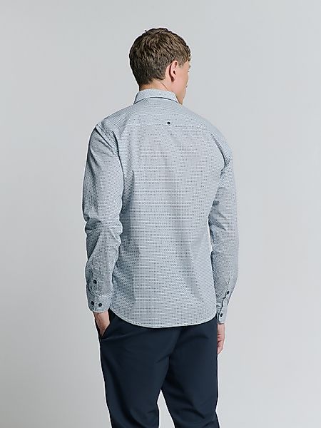 NO EXCESS Langarmhemd "No Excess Stretchhemd mit Print Shirt Stretch Allove günstig online kaufen