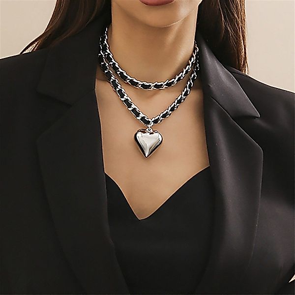 RWEUOQ Kette mit Anhänger Halskette 2layer günstig online kaufen
