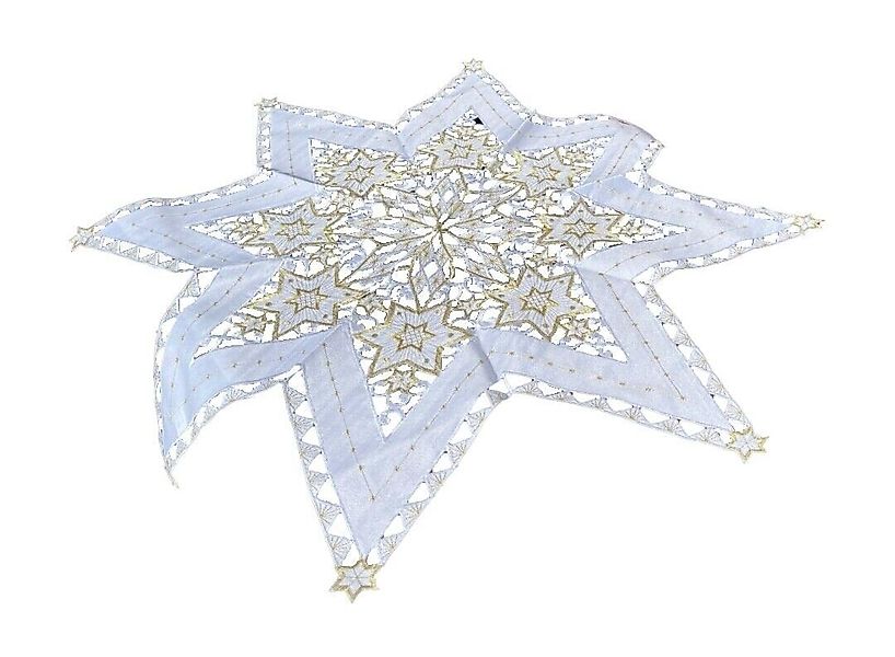 Westernlifestyle Tischdecke Weiss / Gold Stern günstig online kaufen