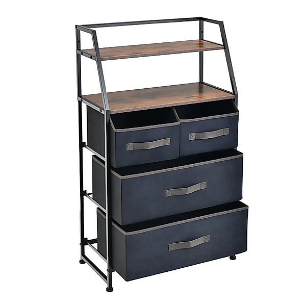 Costway Sideboard 4 Stoffschubladen Industriell Oberer Ablage günstig online kaufen