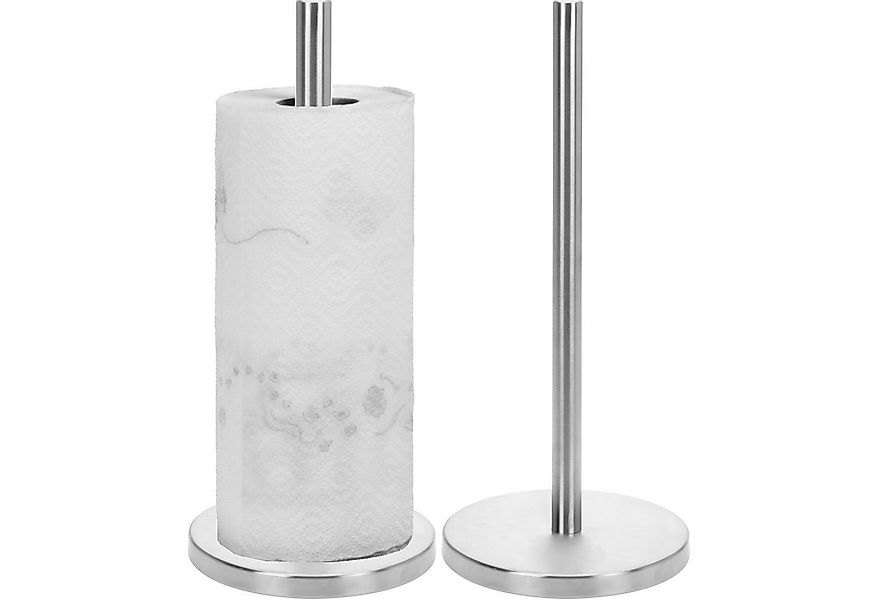 Koopman Küchenrollenhalter Papiertuchhalter Metallständer 32 cm Rund Silber günstig online kaufen