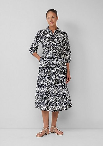 s.Oliver Midikleid Kleid Hemdblusenkleid in Midilänge mit All-over-Print günstig online kaufen