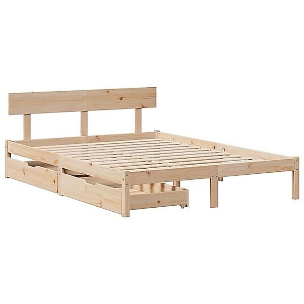 vidaXL Bett Massivholzbett ohne Matratze 120x200 cm Kiefernholz günstig online kaufen