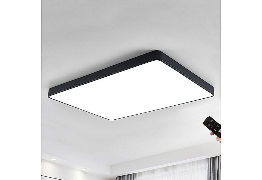 JDONG LED Deckenleuchte dimmbar mit Fernbedienung Rechteckig Weiß/Schwarz 6 günstig online kaufen
