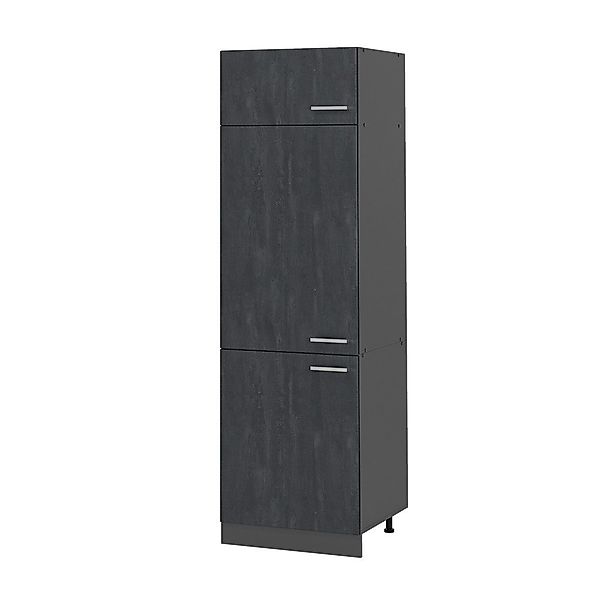 Vicco Kühlumbauschrank R-Line, Schwarz Beton/Anthrazit, 60 günstig online kaufen