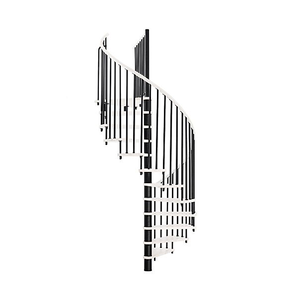 Minka Spindeltreppe Spiral Wood Weiß Schwarz 160 cm Raumhöhe bis 305 cm günstig online kaufen