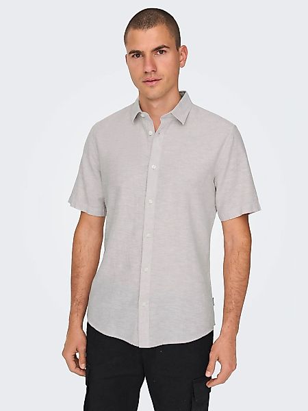 ONLY & SONS Kurzarmhemd "ONSCAIDEN SS SOLID LINEN SHIRT NOOS" günstig online kaufen