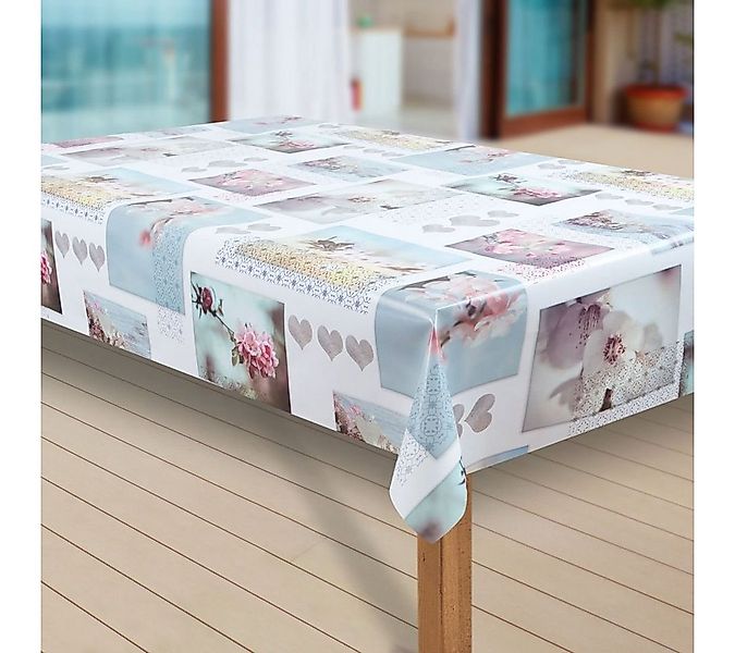 laro Tischdecke Wachstuch-Tischdecken Abwaschbar Magnolia Herzen rechteckig günstig online kaufen