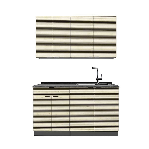Vicco Fame-Line Singleküche Eiche Paneel/Anthrazit 140 cm AP Anthrazit günstig online kaufen