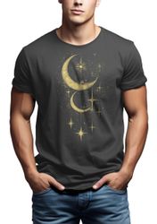 MAKAYA Kurzarmshirt Herren Sonne Mond Sterne günstig online kaufen