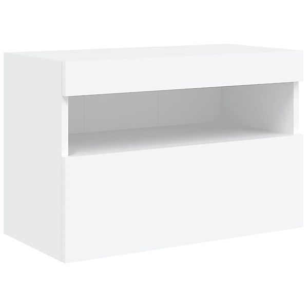 vidaXL TV-Wand TV-Wandschrank mit LED-Leuchten Weiß günstig online kaufen