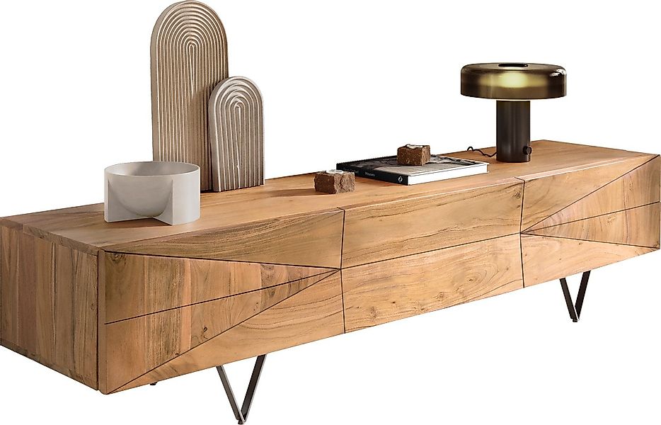 DELIFE Lowboard Wyatt, Akazie Natur 175 günstig online kaufen