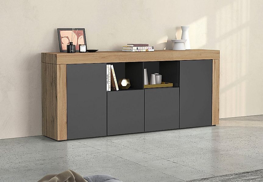 INOSIGN Sideboard CHRONOS Breite 200 cm mit 4 Türen, 2 offene und 8 geschlo günstig online kaufen