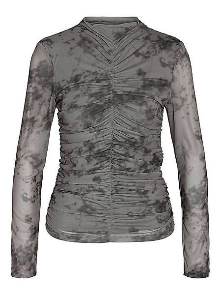 Noisy may Shirttop Langarm Stretch Allover-Print Rundhals NMIGGY L/S RUCHIN günstig online kaufen
