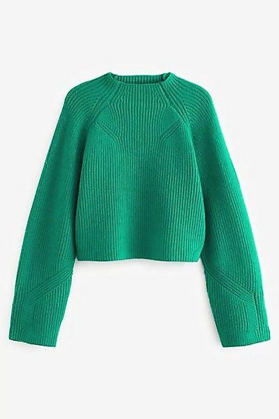 Next Stehkragenpullover Kurzer gerippter Pullover mit angesetztem Kragen (1 günstig online kaufen