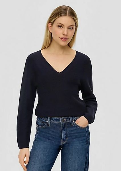 s.Oliver Strickpullover Pullover mit V-Ausschnitt Rippbündchen günstig online kaufen