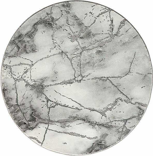 my home Teppich "Juliet" rund 12 mm Höhe modernes Marmor-Design, Kurzflor, günstig online kaufen