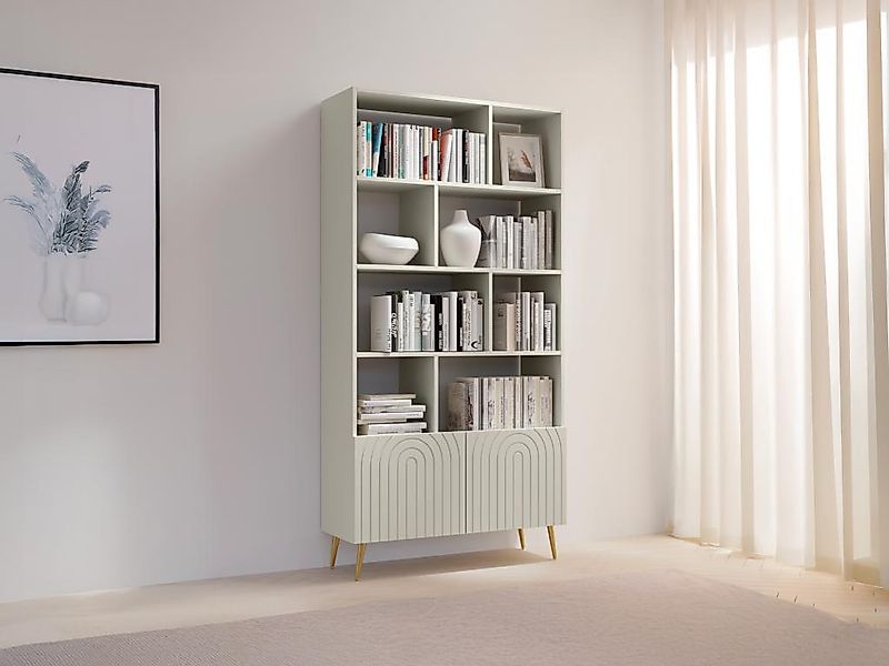 Wohnwand mit 2 Türen & 8 Fächern - Beige - NORSIM von Pascal Morabito günstig online kaufen