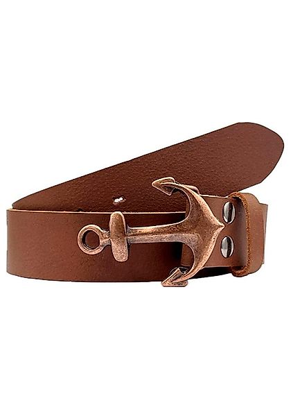 Rettungsring Gürtel Ledergürtel mit Anker-Schließe in kupferfarben günstig online kaufen