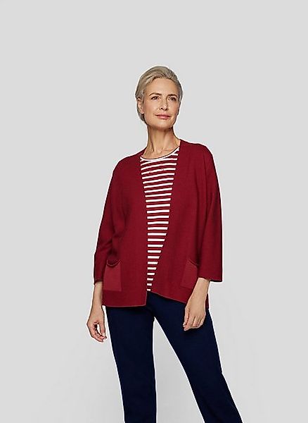 Rabe Strickjacke Rabe Roter Cardigan Verschlusslos - stilvoller Begleiter günstig online kaufen