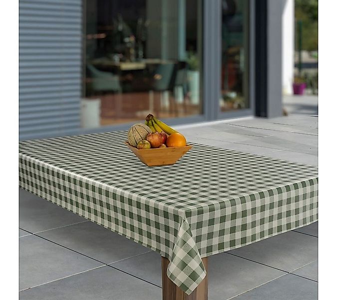 laro Tischdecke Wachstuch-Tischdecken Abwaschbar Grün Weiß Karo rechteckig günstig online kaufen