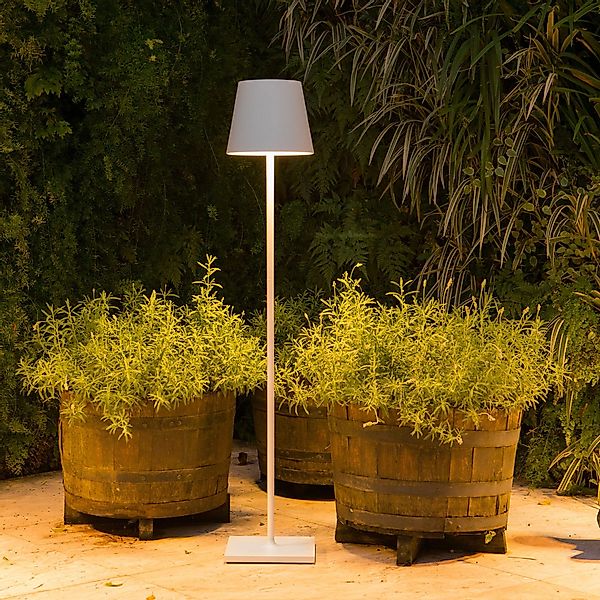 Zafferano Poldina XXL Akku-Stehlampe IP54 weiß günstig online kaufen