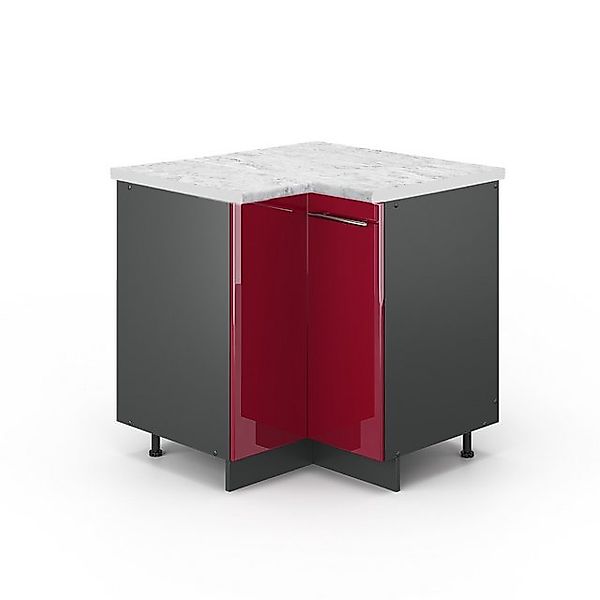 Vicco Eckunterschrank Fame-Line Bordeaux Hochglanz/Anthrazit 81 cm AP Marmo günstig online kaufen