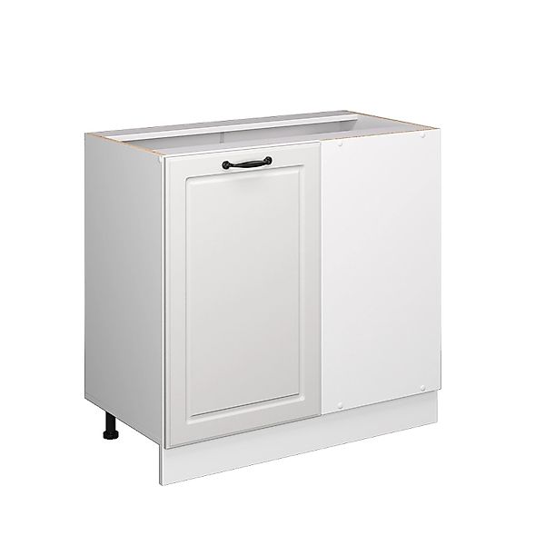 Vicco Eckunterschrank R-Line Weiß Landhaus/Weiß 86 cm ohne Arbeitsplatte günstig online kaufen