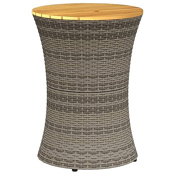 vidaXL Gartentisch Garten-Beistelltisch Trommelform Grau Poly günstig online kaufen