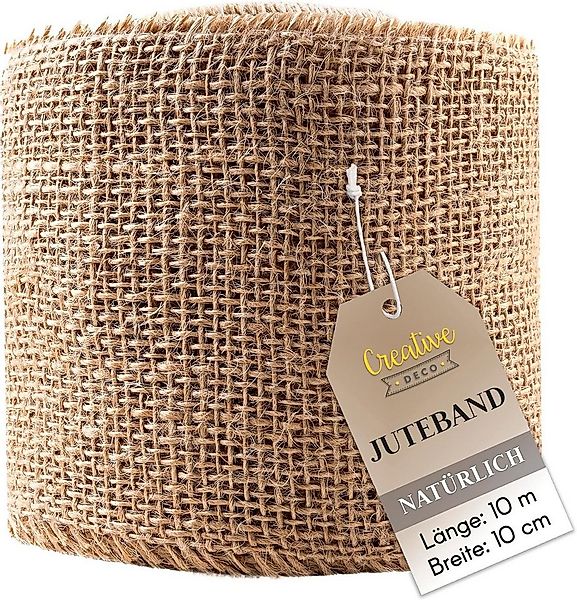 Creative Deco Bastelnaturmaterial Juteband Jute Tischläufer 10 m, Nähte an günstig online kaufen