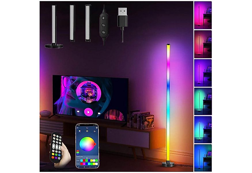 Jibenhome LED Lichtleiste LED Tischleuchte RGB Stehlampe 20W, Fernbedienung günstig online kaufen