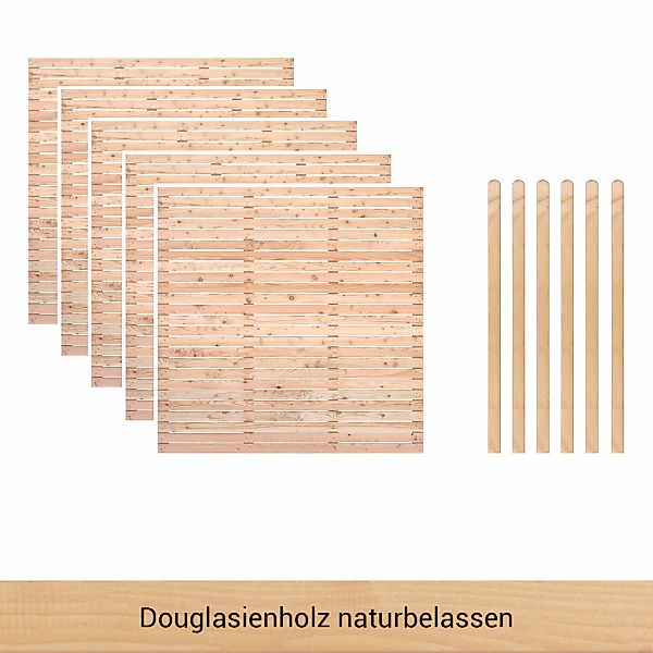 BM Massivholz Zaun Kurt Set 5, günstig online kaufen