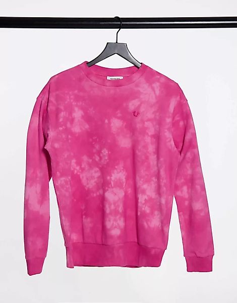 True Religion – Sweatshirt mit rosafarbenem Batikmuster günstig online kaufen