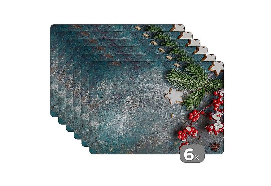 MuchoWow Platzset Weihnachten - Rustikal - Zweige - Sternanis - Beeren - Ro günstig online kaufen