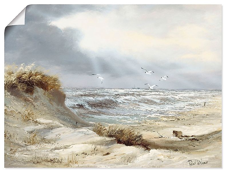 Artland Wandbild "Dünen an der stürmischen See" Küste 1 Stk. tlg. als Leinw günstig online kaufen