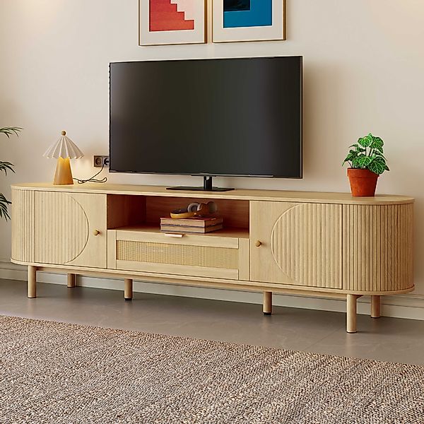 BlingBin TV-Schrank Wohnzimmermöbel (1-St., mit Rattanschubladen, günstig online kaufen