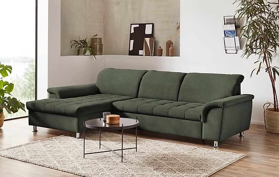 DOMO collection Ecksofa »Franzi, zeitlos und elegant, moderne Sitzheftung, günstig online kaufen