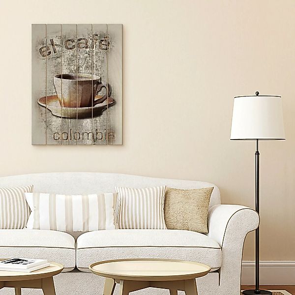 Artland Holzbild "Kolumbien - Das Café", Kaffee Bilder, (1 St.) günstig online kaufen