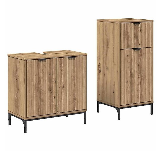 vidaXL Badezimmer-Set Badezimmermöbel-Set 2 pcs Artisan-Eiche Sperrholz und günstig online kaufen