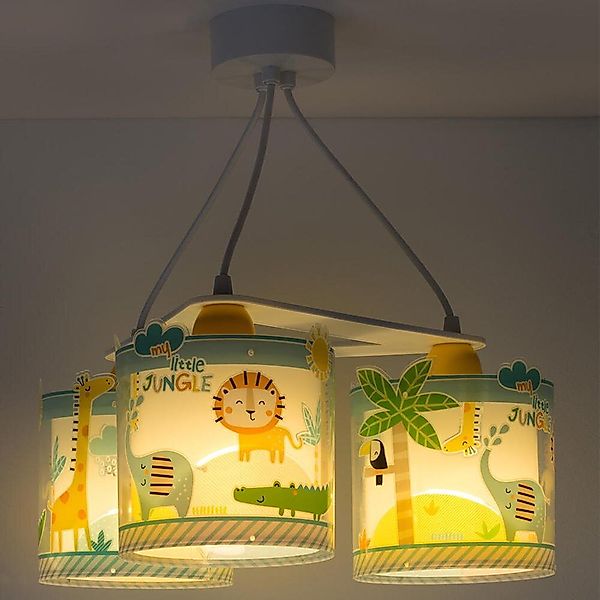 Kinderzimmer Pendelleuchte Little Jungle fluoreszierend 3xE27 günstig online kaufen