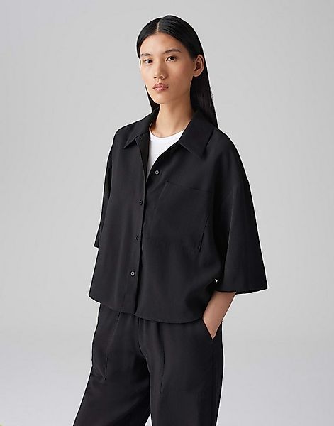 OPUS Hemdbluse FABBEY mit Faltendetail Modal, aufgesetzte Brusttasche, Knop günstig online kaufen