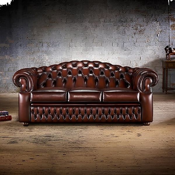 Xlmoebel Sofa 3-Sitzer Chesterfield Ledercouch Wohnzimmer Designersofa, Her günstig online kaufen