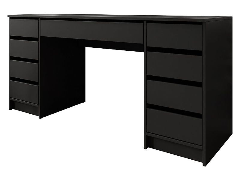 MIRJAN24 Schreibtisch Ada Bis (mit neun Schubladen), 154x55x76 cm, Schwarze günstig online kaufen