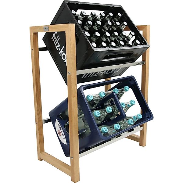 holz4home® Kastenständer Getränkekistenregal aus Bambus I Kistenregal Metal günstig online kaufen
