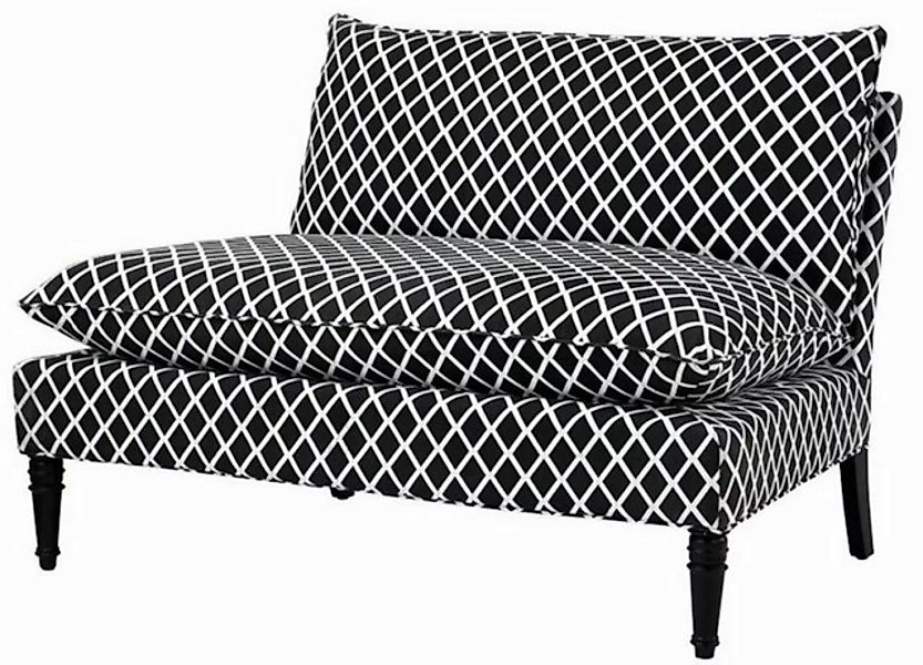 Casa Padrino Sofa Wohnzimmer Sofa Schwarz / Weiß 129,5 x 91 x H. 89 cm - De günstig online kaufen