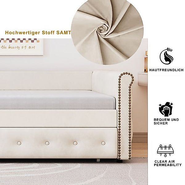 STILVORA Daybett 90×200 Polsterbett Schlafsofa mit Ausziehbett,Kinderbett o günstig online kaufen
