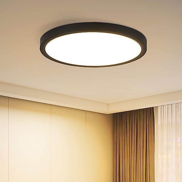 Nettlife LED Panel Deckenleuchte Schwarz/Weiß Flach günstig online kaufen