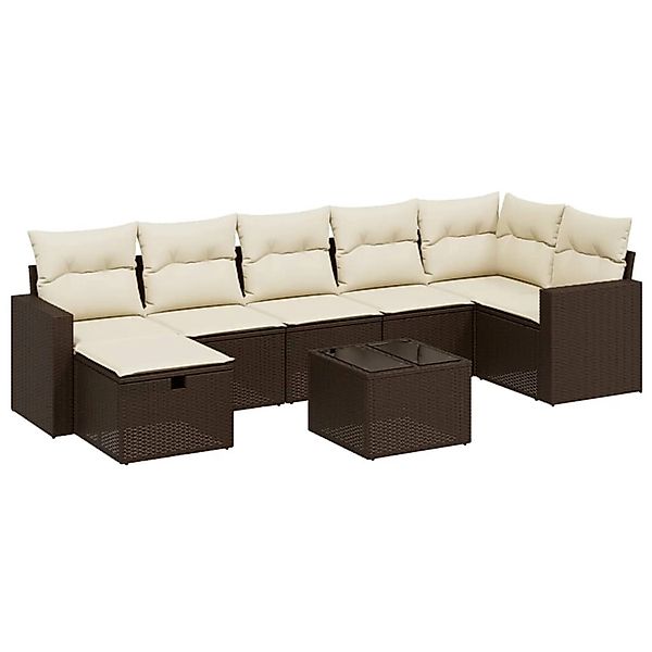 vidaXL 8-Tlg Garten-Sofagarnitur mit Kissen Braun Poly Rattan 3263519 günstig online kaufen