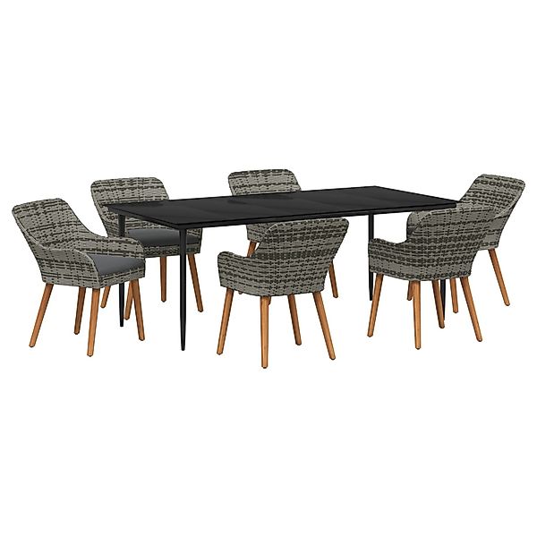 vidaXL 7-Teiliges Garten Essset Grau Poly Rattan 3261682 günstig online kaufen